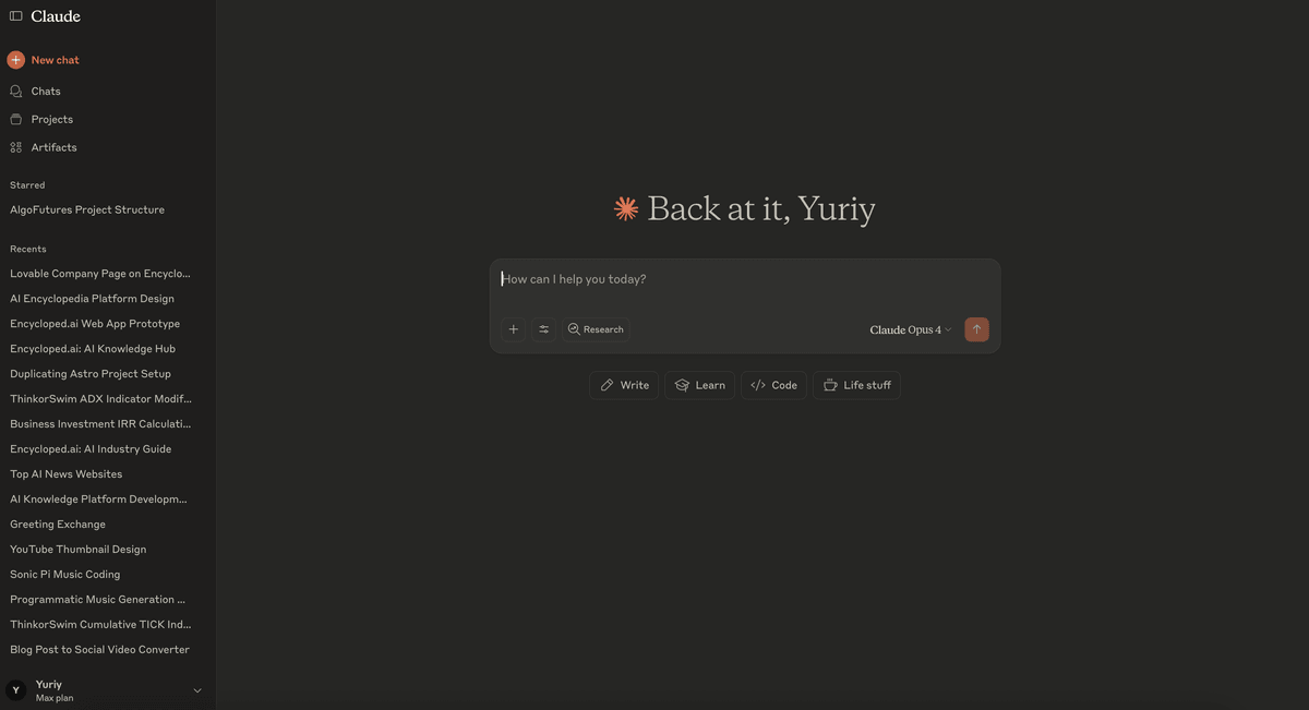 Claude interface