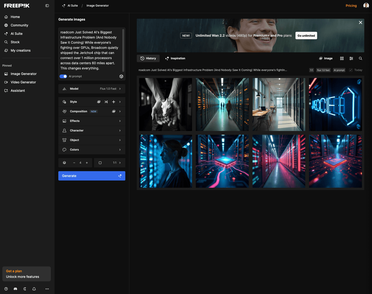 Freepik AI interface