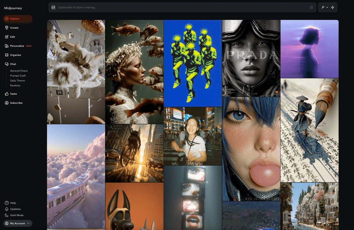 Midjourney interface