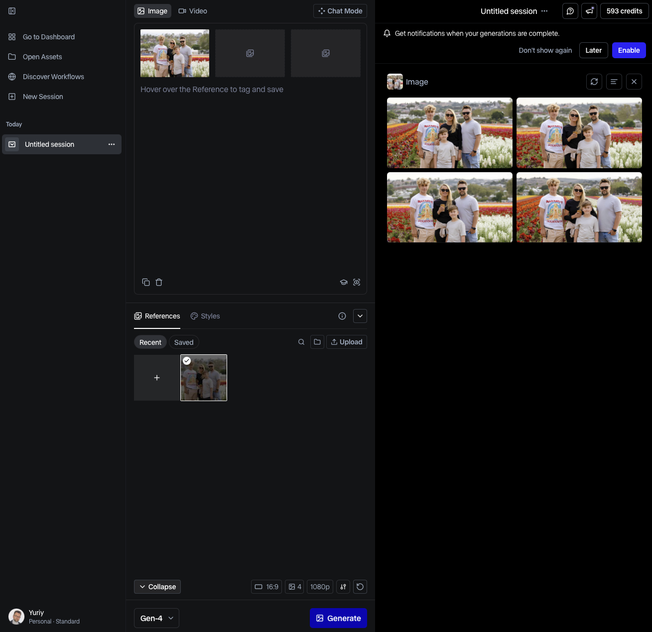 Runway by Runway - AI-powered creative platform that generates professional videos, images, and interactive content from text prompts, revolutionizing visual storytelling workflows - Screenshot of the Runway interface showing AI Video Generation, Text-to-Video, Image-to-Video features for Creative, Video, Design, Marketing, Art workflows
